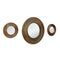 Cirque Round Decorative Wall Mirror Set of 3 (Brown)