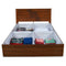 Electra Max Solid wood Bed with Box Storage (Walnut)
