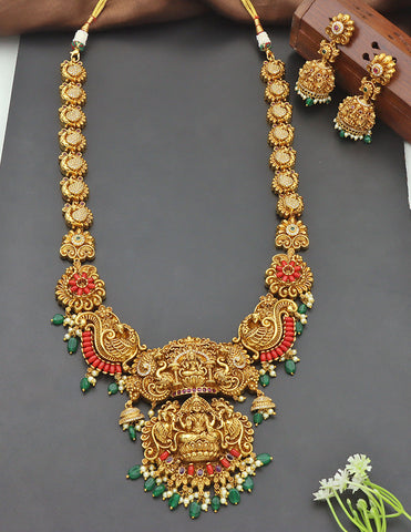 Designer Matt Ruby Kempu Long Haaram Set