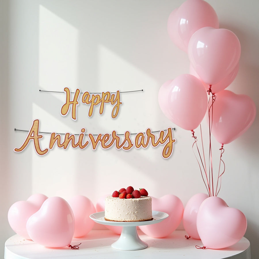 Propcon Happy Anniversary Gliter UV Gold Banner