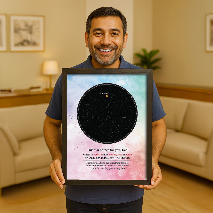 Star For Dad - A3 With Glass ( 29.72 x 41.91 cm)