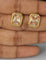 Designer Radiant Gold-Cushion Stud Earrings