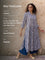 Blue Fern Cotton Long Kurta