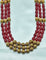 Designer Zirconia 3-Lines Ruby Beads Mala