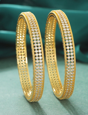 Designer Zirconia Gold Plated Bangles