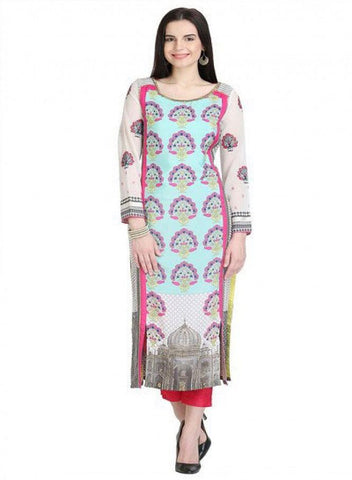 Multicolor 3/4 Sleeve Printed kurta