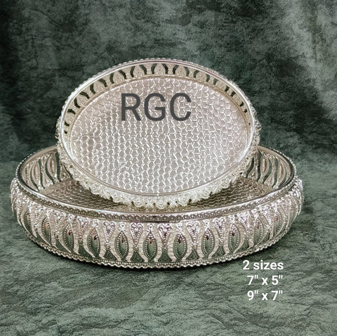 Imported German silver oval shape Trays