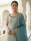 Ice Blue Banarasi Hand Embroidery Three Piece Set