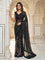 Black Net Heavy Sequins And Stone Work Saree With Readymade Blouse