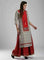 Off-White & Red Printed kurta