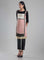 Pink & Black 3/4 Sleeve Printed kurta