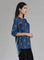 Navy Round Neck Printed Top