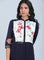 Navy Blue Floral Print kurta