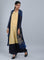 Navy Blue Round Neck Embellished kurta