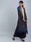 Navy Blue Round Neck Embellished kurta