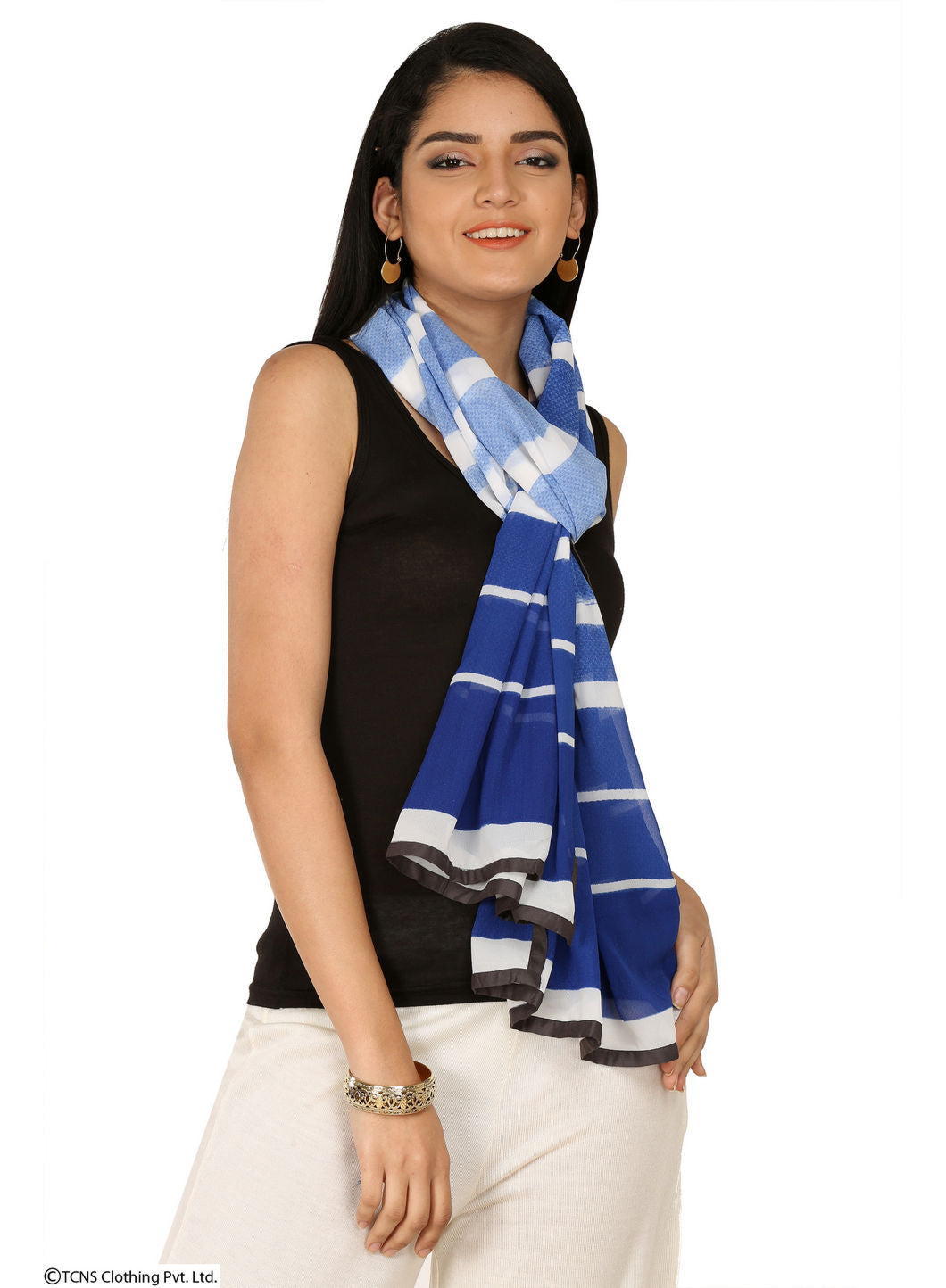 Blue Printed Dupatta