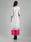 White Round Neck Printed kurta