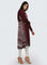 Maroon Printed Winter kurta