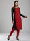 Red & Black Woollen Round Neck kurta