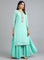 Light Blue Round Neck Solid kurta