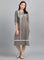 Grey Round Neck Printed kurta