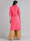 Pink Mandarin Neck Solid kurta