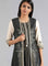 Grey Round Neck Khadi Print kurta