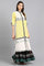 Off-White & Yellow Mandarin Neck kurta