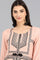 Pink Round Neck Printed kurta