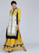 Yellow Mandarin Neck Printed kurta