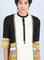 Off White & Yellow Mandarin Neck Straight kurta