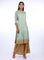 Mint Green Mandarin Neck Printed kurta