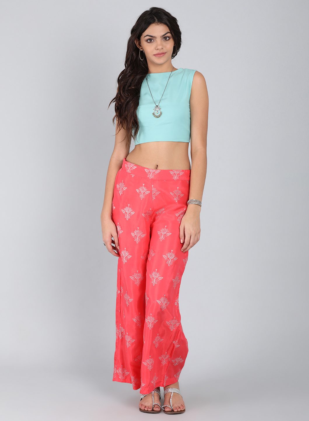 Coral Printed Pants