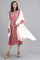 Pink Round Neck Solid Winter kurta