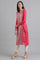 Pink Round Neck Solid Winter kurta