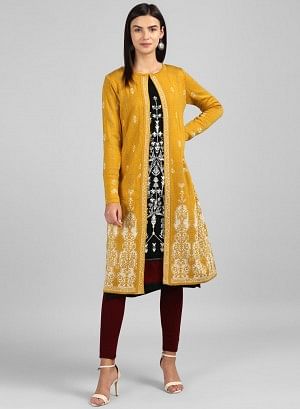 Yellow Flared Cardigan