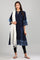 Blue Band Collar Yarn-dyed kurta