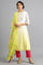 Yellow Round Neck Floral kurta