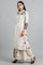 Off-White Mandarin Neck Printed kurta