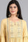 Yellow Round Neck Tie-up kurta