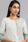 White Round Neck Yarn-dyed kurta