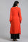 Orange Round Neck Full Sleeves kurta