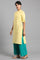 Yellow Mandarin Neck Solid kurta