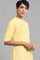 Yellow Mandarin Neck Solid kurta