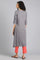 Grey Round Neck Yarn-dyed kurta