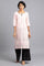 Pink Round Neck Printed kurta