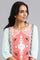 Pink Round Neck Printed kurta