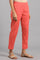 Red Ankle Length Trousers