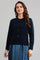 Blue Round Neck Solid Sweater