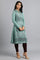 Green Mandarin Neck Winter kurta